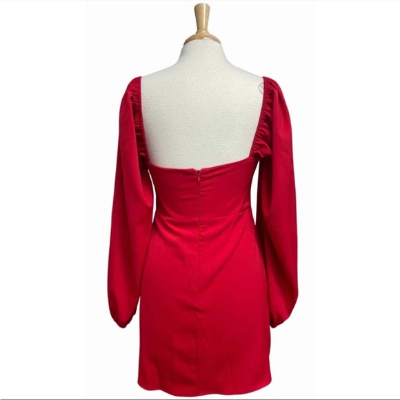 PRINCESS POLLY NWT! LILLIE LONG SLEEVE RED DRESS SIZE 10 - Picture 3 of 6